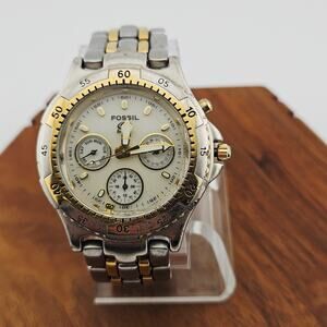 Fossil Two Tone Multifunction Watch Calendar Dial TLC Project Piece BQ-9030